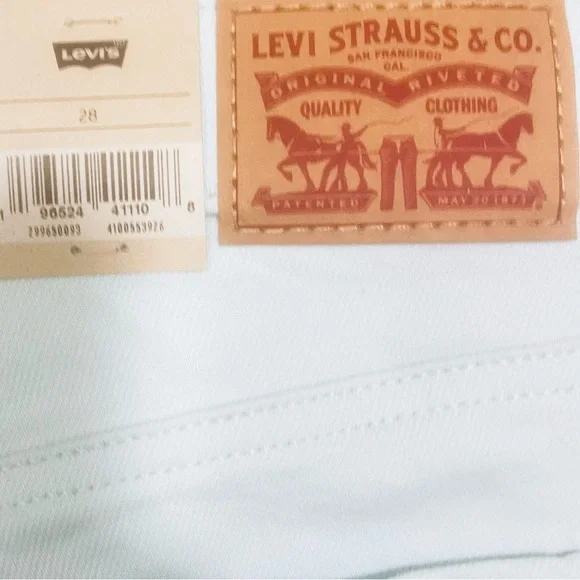 Levi’s Mid Length Pastel Blue Shorts Size 28 - Picture 5 of 5